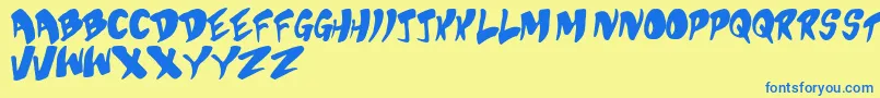 Bubbs Font – Blue Fonts on Yellow Background