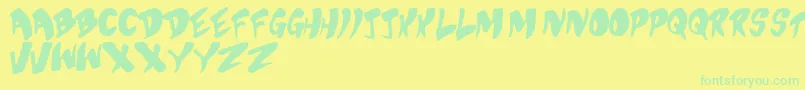 Bubbs Font – Green Fonts on Yellow Background