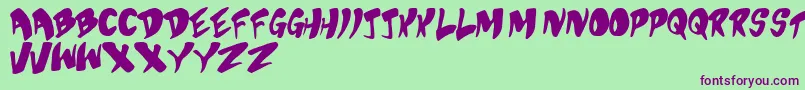 Police Bubbs – polices violettes sur fond vert