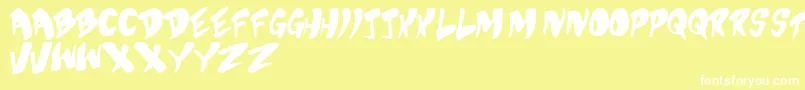 フォントBubbs – 黄色い背景に白い文字
