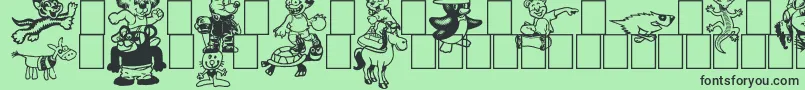 Lisätietoja Toonimals2-fontista Toonimals2-fontti – mustat fontit vihreällä taustalla