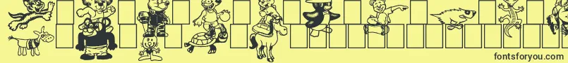 Подробнее о шрифте Toonimals2 Шрифт Toonimals2 – чёрные шрифты на жёлтом фоне