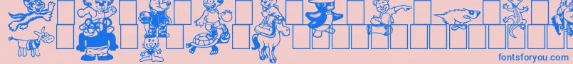 Toonimals2 Font – Blue Fonts on Pink Background