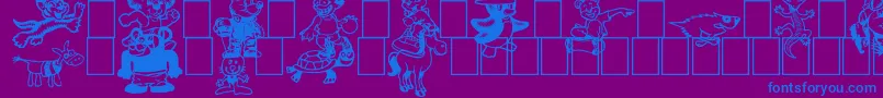 フォントToonimals2 – 紫色の背景に青い文字