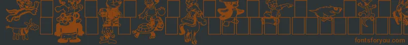 Fonte Toonimals2 – fontes marrons em um fundo preto