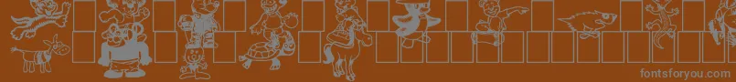フォントToonimals2 – 茶色の背景に灰色の文字