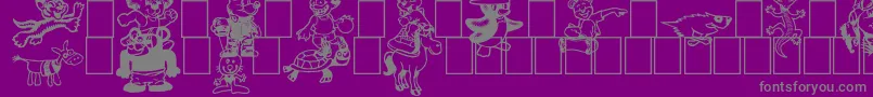 Toonimals2 Font – Gray Fonts on Purple Background