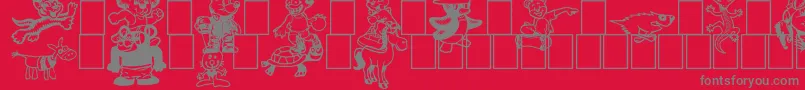 Toonimals2 Font – Gray Fonts on Red Background