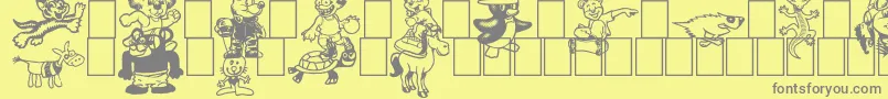 Toonimals2 Font – Gray Fonts on Yellow Background