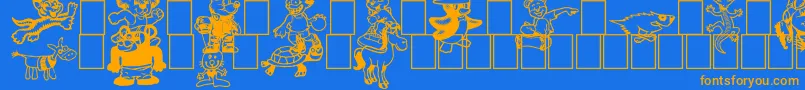 Fonte Toonimals2 – fontes laranjas em um fundo azul