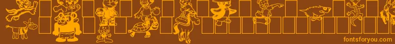 Toonimals2 Font – Orange Fonts on Brown Background