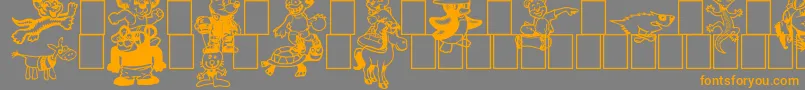 Czcionka Toonimals2 – pomarańczowe czcionki na szarym tle