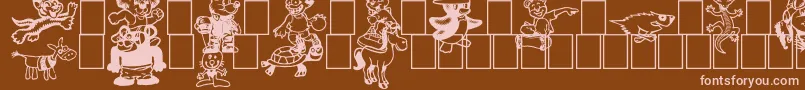 Fonte Toonimals2 – fontes rosa em um fundo marrom