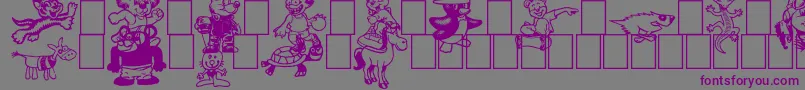 Toonimals2 Font – Purple Fonts on Gray Background