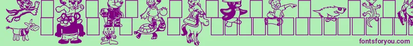 Toonimals2 Font – Purple Fonts on Green Background