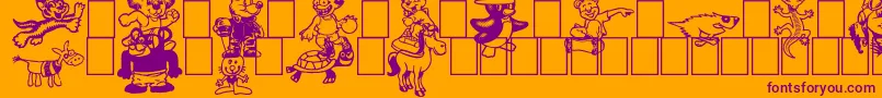 Toonimals2 Font – Purple Fonts on Orange Background