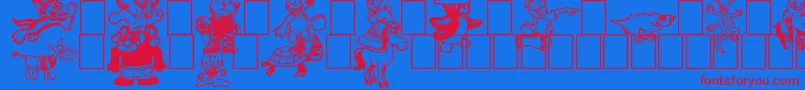 Шрифт Toonimals2 – красные шрифты на синем фоне