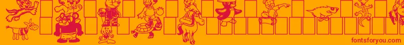 Toonimals2 Font – Red Fonts on Orange Background