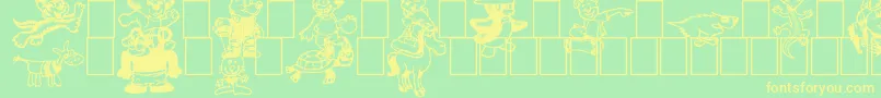 More about Toonimals2 Font Toonimals2 Font – Yellow Fonts on Green Background