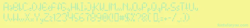 Else-Schriftart – Grüne Schriften auf gelbem Hintergrund