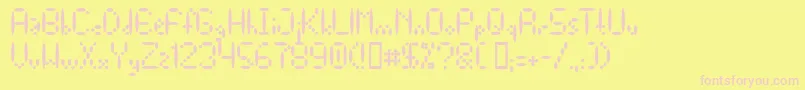 Czcionka Else – różowe czcionki na żółtym tle