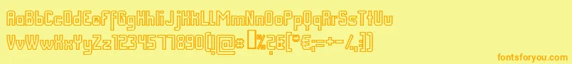 FmCollegeTeamOutline Font – Orange Fonts on Yellow Background