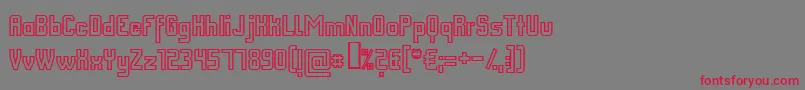 FmCollegeTeamOutline-Schriftart – Rote Schriften auf grauem Hintergrund