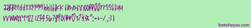 Newarcades Font – Purple Fonts on Green Background