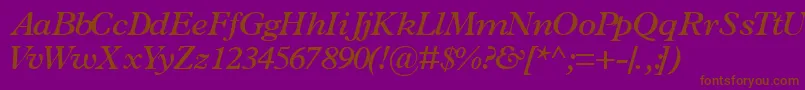 TerminussskSemibolditalic Font – Brown Fonts on Purple Background