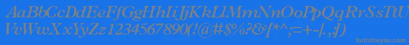 TerminussskSemibolditalic Font – Gray Fonts on Blue Background