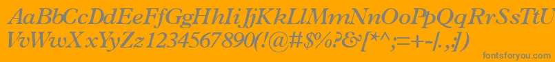 TerminussskSemibolditalic Font – Gray Fonts on Orange Background