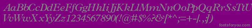 TerminussskSemibolditalic Font – Gray Fonts on Purple Background
