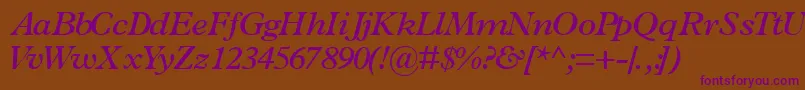 TerminussskSemibolditalic Font – Purple Fonts on Brown Background