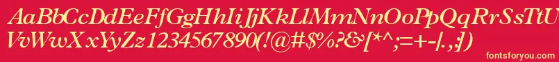 Шрифт TerminussskSemibolditalic – жёлтые шрифты на красном фоне