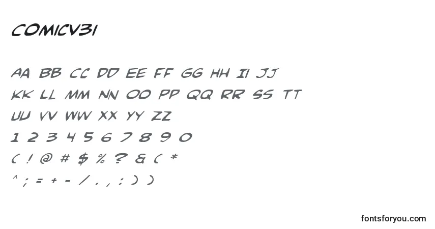 Fuente Comicv3i - alfabeto, números, caracteres especiales