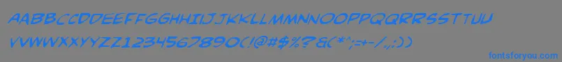 フォントComicv3i – 灰色の背景に青い文字
