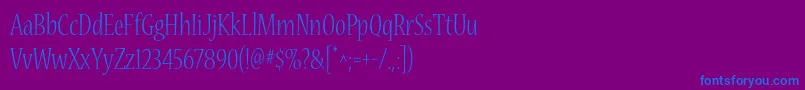 NuevastdLightcond Font – Blue Fonts on Purple Background