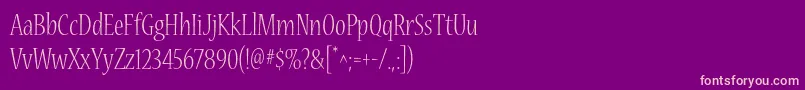 NuevastdLightcond Font – Pink Fonts on Purple Background