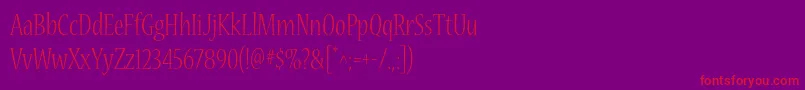 Więcej informacji o czcionce NuevastdLightcond Czcionka NuevastdLightcond – czerwone czcionki na fioletowym tle