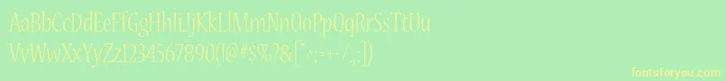 NuevastdLightcond Font – Yellow Fonts on Green Background