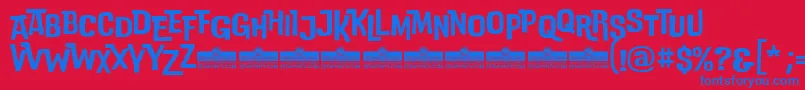 DoublebassRegularTrial Font – Blue Fonts on Red Background