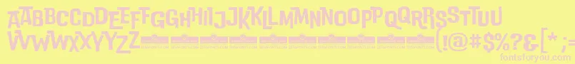 DoublebassRegularTrial Font – Pink Fonts on Yellow Background