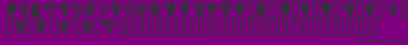 GeProfileSilhouettes-Schriftart – Schwarze Schriften auf violettem Hintergrund