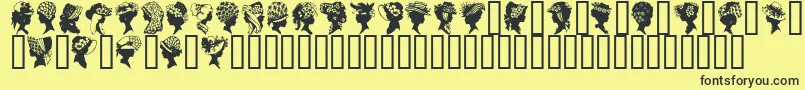 GeProfileSilhouettes Font – Black Fonts on Yellow Background