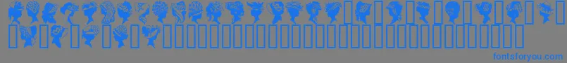 Шрифт GeProfileSilhouettes – синие шрифты на сером фоне