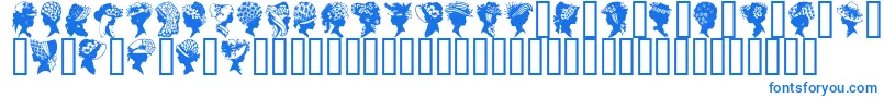 GeProfileSilhouettes-Schriftart – Blaue Schriften auf weißem Hintergrund