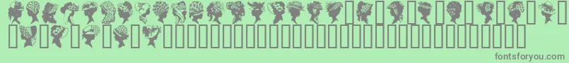 GeProfileSilhouettes-Schriftart – Graue Schriften auf grünem Hintergrund