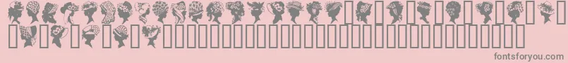GeProfileSilhouettes-Schriftart – Graue Schriften auf rosa Hintergrund