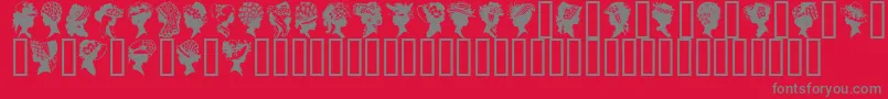 Czcionka GeProfileSilhouettes – szare czcionki na czerwonym tle