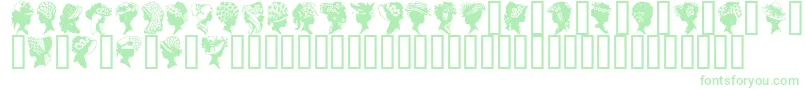 GeProfileSilhouettes-Schriftart – Grüne Schriften auf weißem Hintergrund
